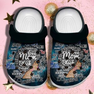 Mom Black Shoes Crocs Clog For Black Mom Mothers Day  Beautiful Hair Black Women Croc Shoes Gifts Grandma